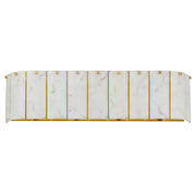 Cal Lighting Torrigiani 4-Light Vanity Sconce | Modern Antique Brass and Faux Alabaster Stone | Bathroom & Bedroom Vanity Light | Model WL-3831-4
