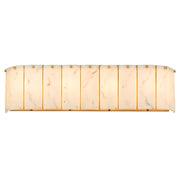 Cal Lighting Torrigiani 4-Light Vanity Sconce | Modern Antique Brass and Faux Alabaster Stone | Bathroom & Bedroom Vanity Light | Model WL-3831-4