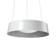 Kuzco Sampson 17in 1-Light LED Pendant | Modern White Drum with Silver Inner | Living Room & Dining Room | Model 401207WH-LED