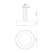 Kuzco Sampson 17in 1-Light LED Pendant | Modern White Drum with Silver Inner | Living Room & Dining Room | Model 401207WH-LED