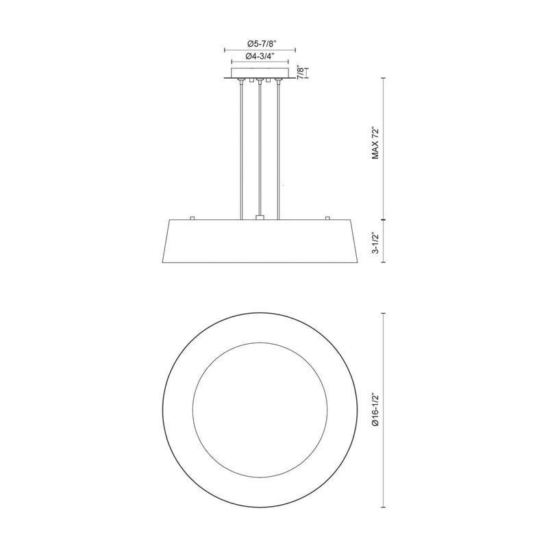 Kuzco Sampson 17in 1-Light LED Pendant | Modern White Drum with Silver Inner | Living Room & Dining Room | Model 401207WH-LED