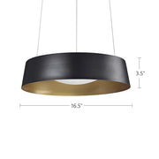 Kuzco Sampson 17in 1-Light LED Pendant | Modern White Drum with Silver Inner | Living Room & Dining Room | Model 401207WH-LED