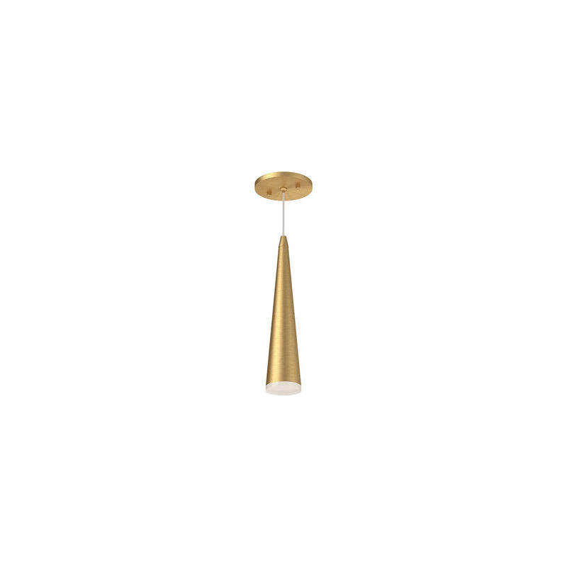 Kuzco Mina 12in 1-Light LED Pendant | Sleek Brushed Gold and Clear Acrylic | Kitchen Island & Dining Room | 600lm, 3000K | Model 401214BG-LED