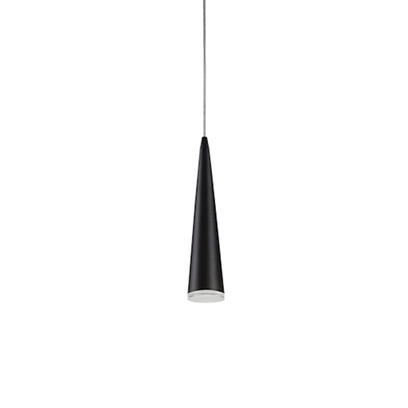 Kuzco Mina 12in 1-Light LED Pendant | Sleek Black and Clear Acrylic | Kitchen Island & Dining Room | 600lm, 3000K, Dimmable | Model 401214BK-LED