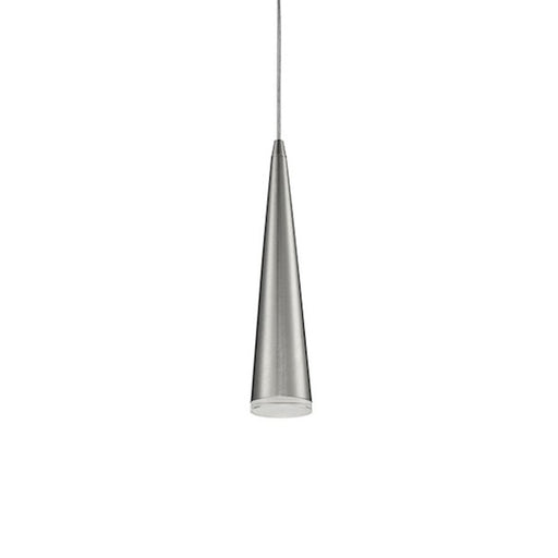 Kuzco Mina 12in 1-Light LED Pendant | Modern Brushed Nickel and Clear Acrylic Diffuser | Kitchen Island & Dining Room | Model 401214BN-LED