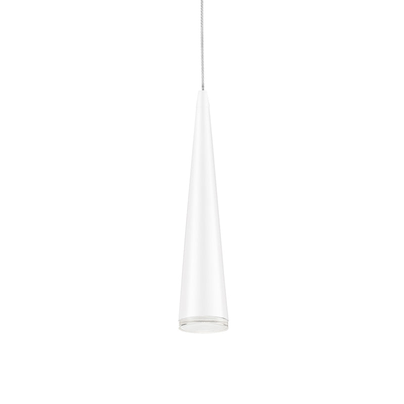 Kuzco Mina 12in 1-Light LED Pendant | Sleek White and Acrylic Diffuser | Kitchen Island & Desk | 600lm, 3000K, Dimmable | Model 401214WH-LED