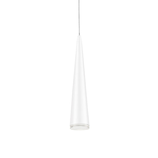Kuzco Mina 12in 1-Light LED Pendant | Sleek White and Acrylic Diffuser | Kitchen Island & Desk | 600lm, 3000K, Dimmable | Model 401214WH-LED
