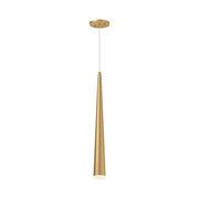 Kuzco Mina 24in 1-Light LED Pendant | Modern Brushed Gold and Clear Acrylic Diffuser | Kitchen Island & Dining Room | Model 401215BG-LED