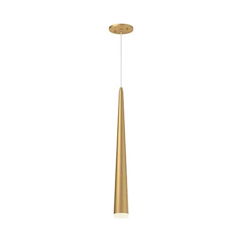 Kuzco Mina 24in 1-Light LED Pendant | Modern Brushed Gold and Clear Acrylic Diffuser | Kitchen Island & Dining Room | Model 401215BG-LED