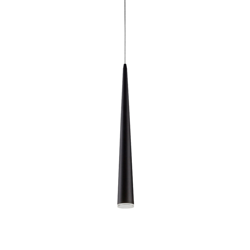 Kuzco Mina 24in 1-Light LED Pendant | Modern Black Steel and Clear Acrylic Diffuser | Kitchen Island & Dining Room | 24 x 2.75 in | Model 401215BK-LED