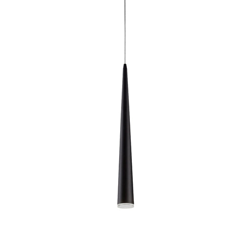 Kuzco Mina 24in 1-Light LED Pendant | Modern Black Steel and Clear Acrylic Diffuser | Kitchen Island & Dining Room | 24 x 2.75 in | Model 401215BK-LED