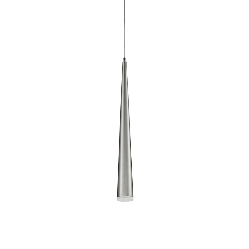 Kuzco Mina 24in 1-Light LED Pendant | Modern Brushed Nickel and Clear Acrylic Diffuser | Kitchen Island & Dining Room | Model 401215BN-LED