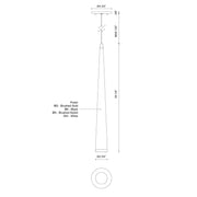 Kuzco Mina 24in 1-Light LED Pendant | Modern Brushed Nickel and Clear Acrylic Diffuser | Kitchen Island & Dining Room | Model 401215BN-LED