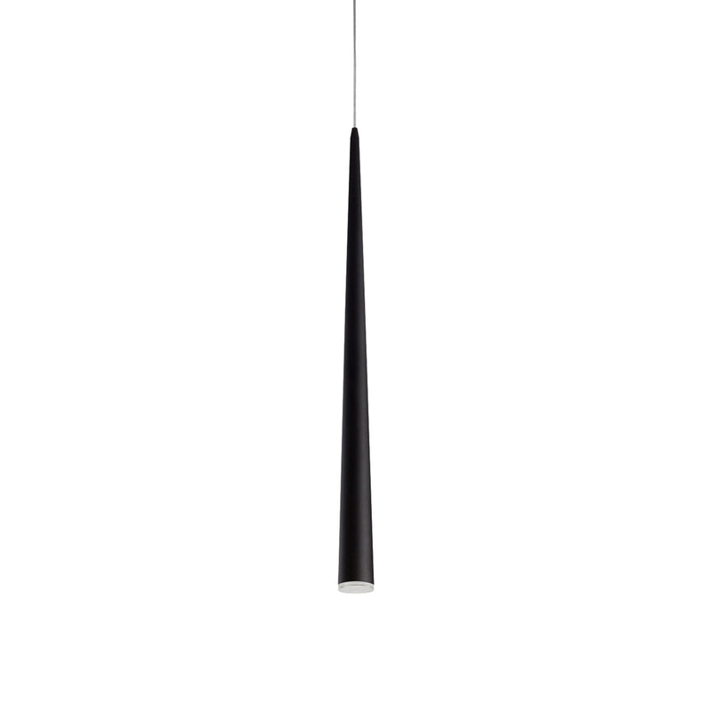 Kuzco Mina 36in 1-Light LED Pendant | Modern Black and Clear Acrylic Diffuser | Kitchen Island & Dining Room | 600lm 3000K 90CRI | Model 401216BK-LED