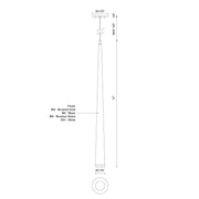 Kuzco Mina 36in 1-Light LED Pendant | Modern Black and Clear Acrylic Diffuser | Kitchen Island & Dining Room | 600lm 3000K 90CRI | Model 401216BK-LED