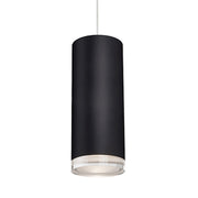 Kuzco Cameo 8in 1-Light Pendant | Black Metal and Frosted Acrylic Diffuser | Dining Room & Kitchen Island | 7.5 x 3.12 in | Model 401431BK-LED