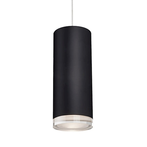 Kuzco Cameo 8in 1-Light Pendant | Black Metal and Frosted Acrylic Diffuser | Dining Room & Kitchen Island | 7.5 x 3.12 in | Model 401431BK-LED