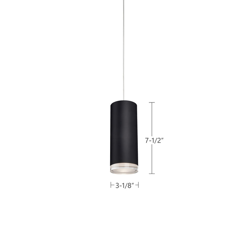 Kuzco Cameo 8in 1-Light Pendant | Black Metal and Frosted Acrylic Diffuser | Dining Room & Kitchen Island | 7.5 x 3.12 in | Model 401431BK-LED