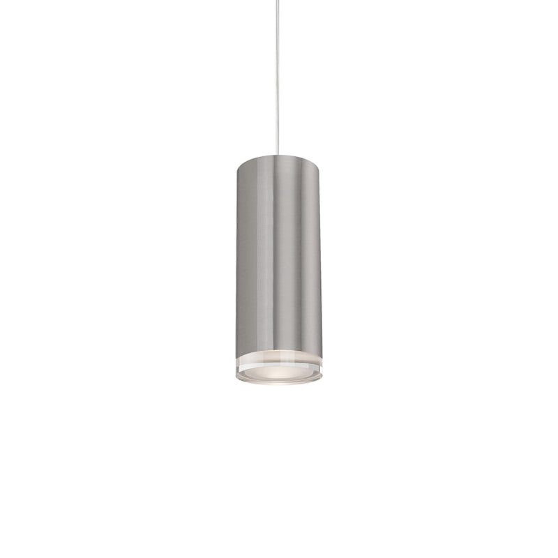 Kuzco Cameo 8in 1-Light LED Pendant | Modern Brushed Nickel and Frosted Acrylic | Kitchen Island & Dining Room | Model 401431BN-LED
