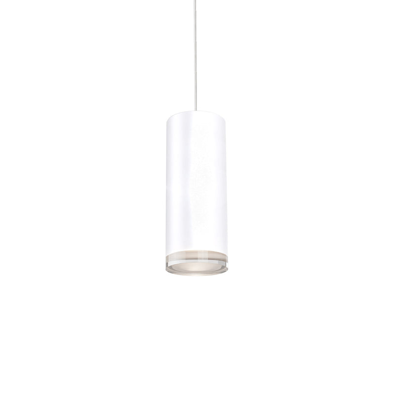 Kuzco Cameo 8in 1-Light LED Pendant | Modern White and Frosted Acrylic Diffuser | Kitchen Island & Dining Room | 3.12 x 7.5 in | Model 401431WH-LED