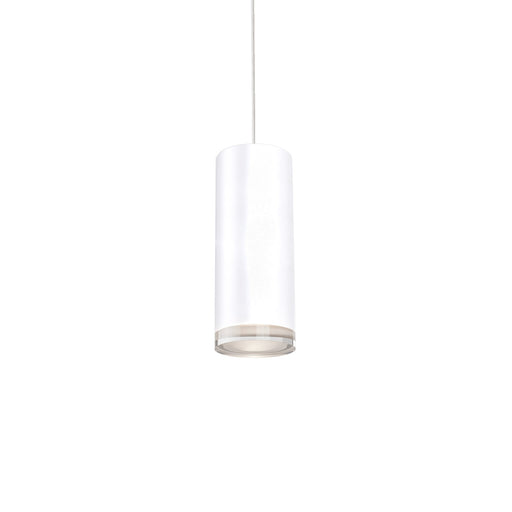 Kuzco Cameo 8in 1-Light LED Pendant | Modern White and Frosted Acrylic Diffuser | Kitchen Island & Dining Room | 3.12 x 7.5 in | Model 401431WH-LED