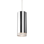 Kuzco Cameo 10in 1-Light LED Pendant | Modern Chrome Metal and Frosted Acrylic Diffuser | Kitchen Island & Dining Room | Model 401432CH-LED