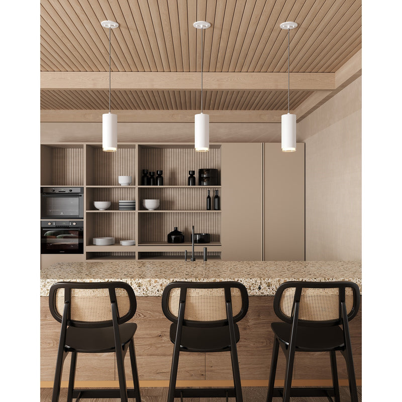 Kuzco Cameo 10in 1-Light LED Pendant | White Metal and Frosted Acrylic Diffuser | Kitchen Island & Dining Room | 10 x 4 in | Model 401432WH-LED
