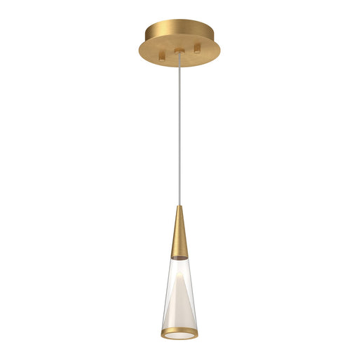 Kuzco Malabar 3in LED Pendant | Modern Brushed Gold and Frosted Acrylic | Kitchen Island & Dining Room | 400lm, 3000K, 90CRI | Model 402401BG-LED