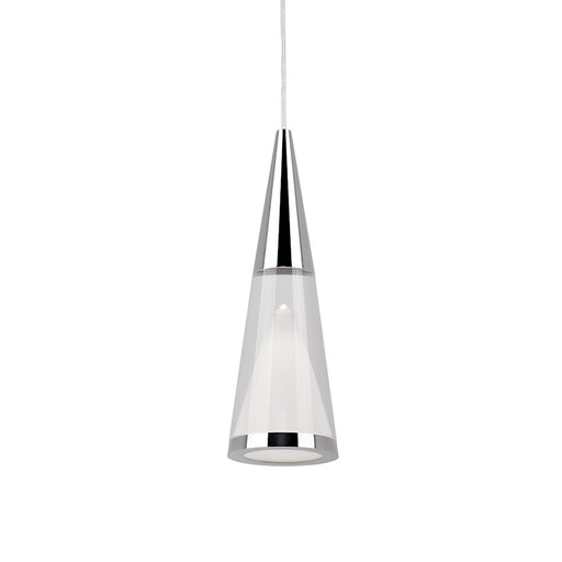Kuzco Malabar 3in LED Pendant | Modern Chrome and Frosted Acrylic | Kitchen Island & Dining Room | 3 Dia x 9.5 H in | Model 402401CH-LED