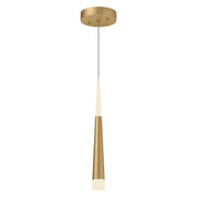 Kuzco Ultra 2in 1-Light LED Pendant | Modern Brushed Gold Aluminum and White Acrylic | Kitchen Island & Dining Room | 16.6 x 2 in | Model 402501BG-LED