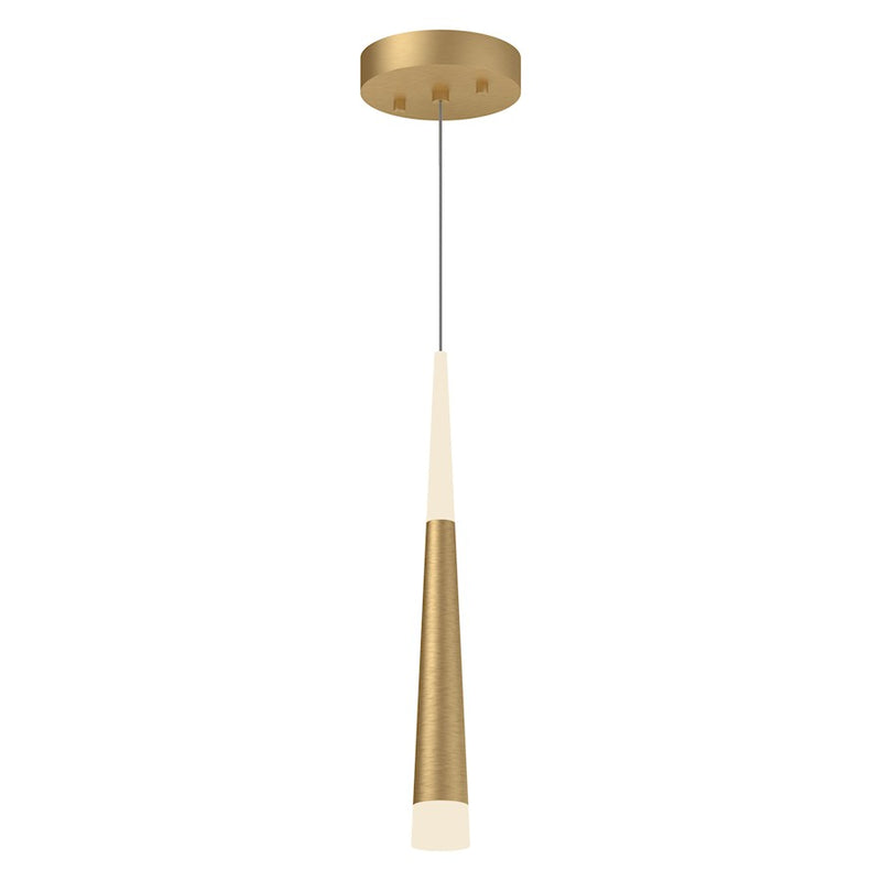 Kuzco Ultra 2in 1-Light LED Pendant | Modern Brushed Gold Aluminum and White Acrylic | Kitchen Island & Dining Room | 16.6 x 2 in | Model 402501BG-LED