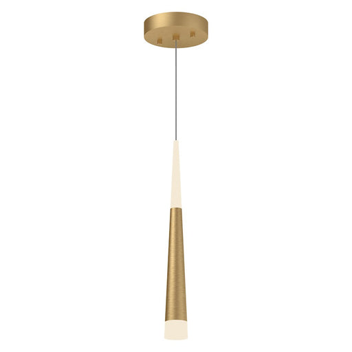 Kuzco Ultra 2in 1-Light LED Pendant | Modern Brushed Gold Aluminum and White Acrylic | Kitchen Island & Dining Room | 16.6 x 2 in | Model 402501BG-LED