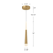 Kuzco Ultra 2in 1-Light LED Pendant | Modern Brushed Gold Aluminum and White Acrylic | Kitchen Island & Dining Room | 16.6 x 2 in | Model 402501BG-LED