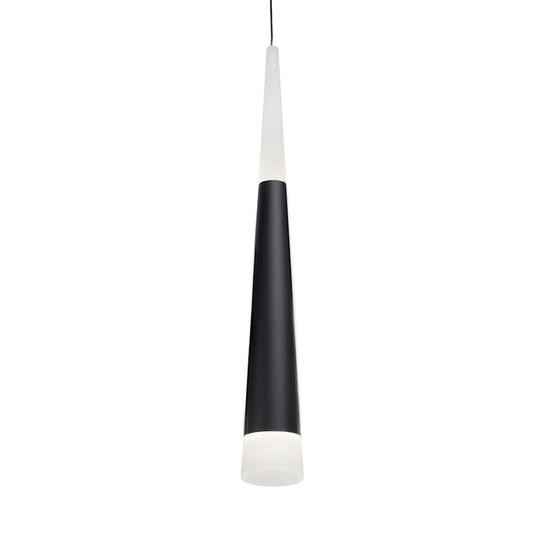 Kuzco Ultra 2in 1-Light LED Pendant | Modern Black and White Acrylic Diffuser | Kitchen Island & Dining Room | 16.62in H | Model 402501BK-LED