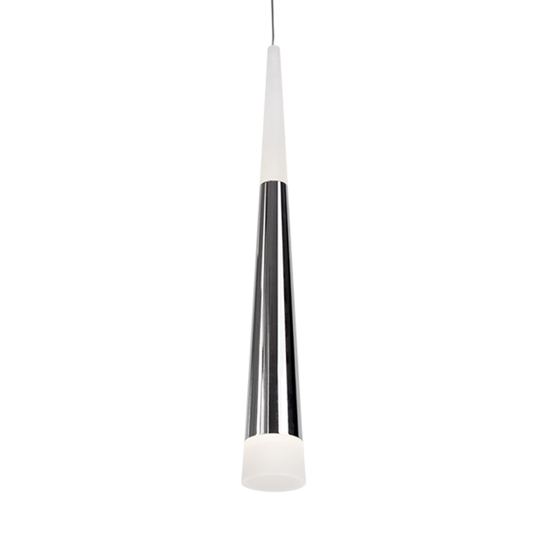 Kuzco Ultra 2in 1-Light LED Pendant | Chrome and White Acrylic Diffuser | Kitchen Island & Dining Room | 16.62 x 2 in | Model 402501CH-LED