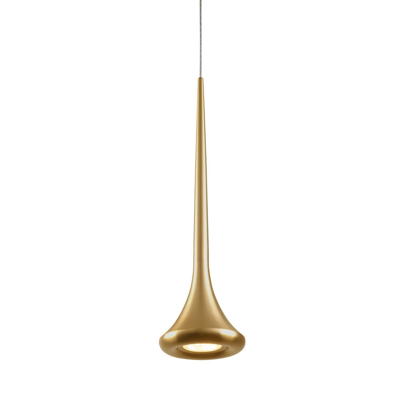 Kuzco Bach 5in 1-Light LED Pendant | Brushed Gold and Acrylic Diffuser | Kitchen Island & Dining Room | Model 402601BG-LED