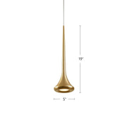 Kuzco Bach 5in 1-Light LED Pendant | Modern Chrome Metal and Acrylic Diffuser | Kitchen Island & Dining Nook | 5 x 19 in | Model 402601CH-LED