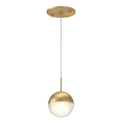 Kuzco Pluto 4in 1-Light LED Pendant | Brushed Gold and Frosted Clear Glass | Kitchen Island & Dining Room | 620lm 3000K 90CRI | Model 402801BG-LED
