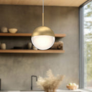 Kuzco Pluto 4in 1-Light LED Pendant | Brushed Gold and Frosted Clear Glass | Kitchen Island & Dining Room | 620lm 3000K 90CRI | Model 402801BG-LED