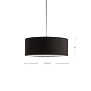 Kuzco Gregory 3-Light 15in Pendant | Black Steel and White Acrylic Diffuser | Kitchen Island & Dining Room | 15.38 x 6 in | Model 41073B