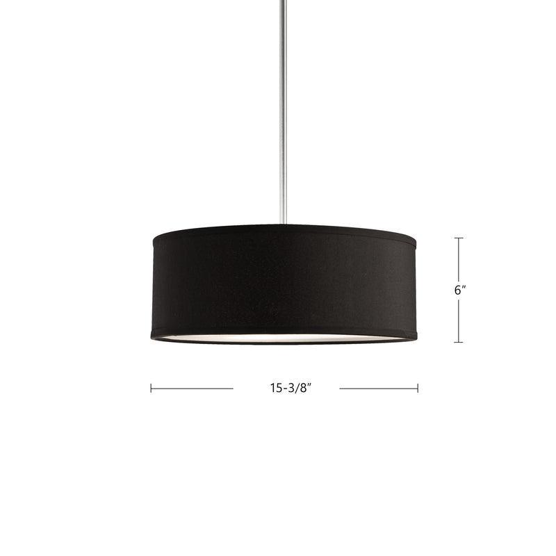 Kuzco Gregory 3-Light 15in Pendant | Black Steel and White Acrylic Diffuser | Kitchen Island & Dining Room | 15.38 x 6 in | Model 41073B