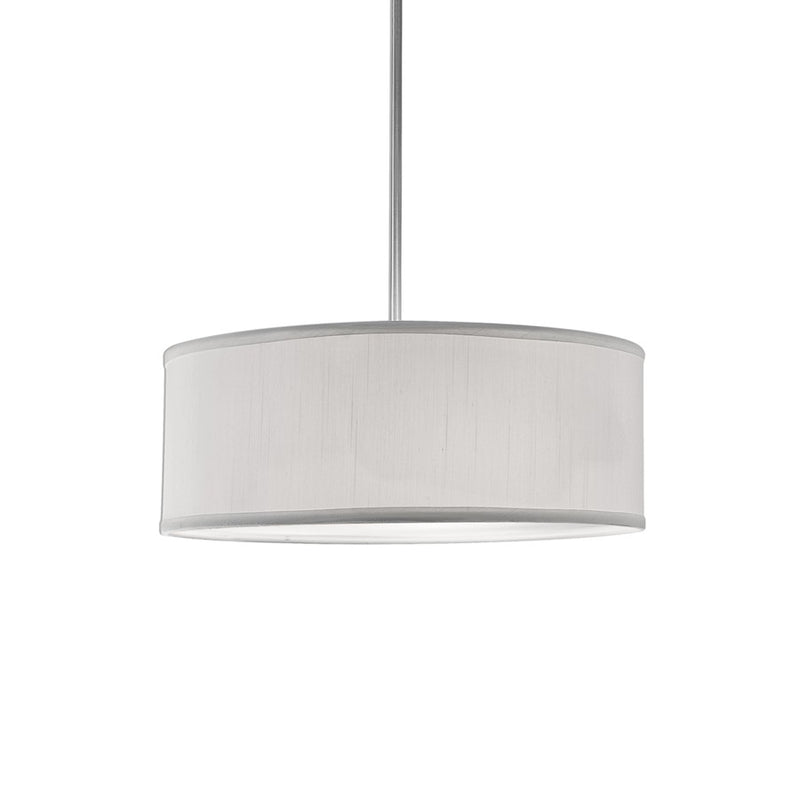 Kuzco Gregory 15in 3-Light Pendant | White Textured Linen Shade and White Acrylic Diffuser | Kitchen Island & Dining Room | Model 41073W