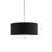 Kuzco Gregory 3-Light 20in Pendant | White Linen Shade and Acrylic Diffuser | Kitchen Island & Dining Room | 19.75 x 8 in | Model 41083W