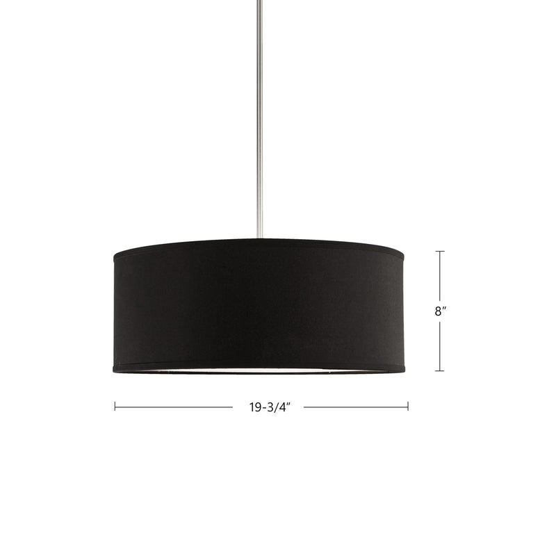 Kuzco Gregory 3-Light 20in Pendant | White Linen Shade and Acrylic Diffuser | Kitchen Island & Dining Room | 19.75 x 8 in | Model 41083W