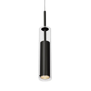 Kuzco Jarvis 1-Light 3in Pendant | Black Aluminum and Clear Glass | Dining Room & Kitchen Island | 12.62 H x 2.75 Dia | Model 41411-BK