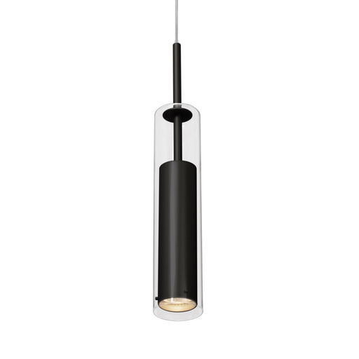 Kuzco Jarvis 1-Light 3in Pendant | Black Aluminum and Clear Glass | Dining Room & Kitchen Island | 12.62 H x 2.75 Dia | Model 41411-BK
