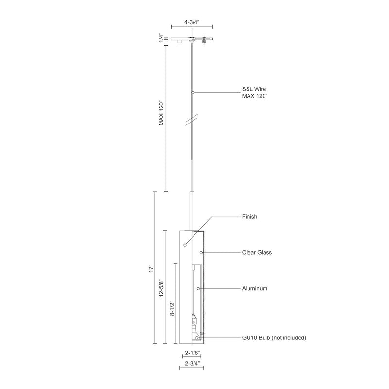 Kuzco Jarvis 1-Light 3in Pendant | Black Aluminum and Clear Glass | Dining Room & Kitchen Island | 12.62 H x 2.75 Dia | Model 41411-BK