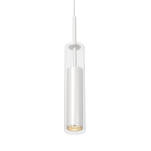Kuzco Jarvis 1-Light 3in Pendant | White and Clear Glass | Kitchen, Hallway & Entryway | 12.62 x 2.75 in | Model 41411-WH