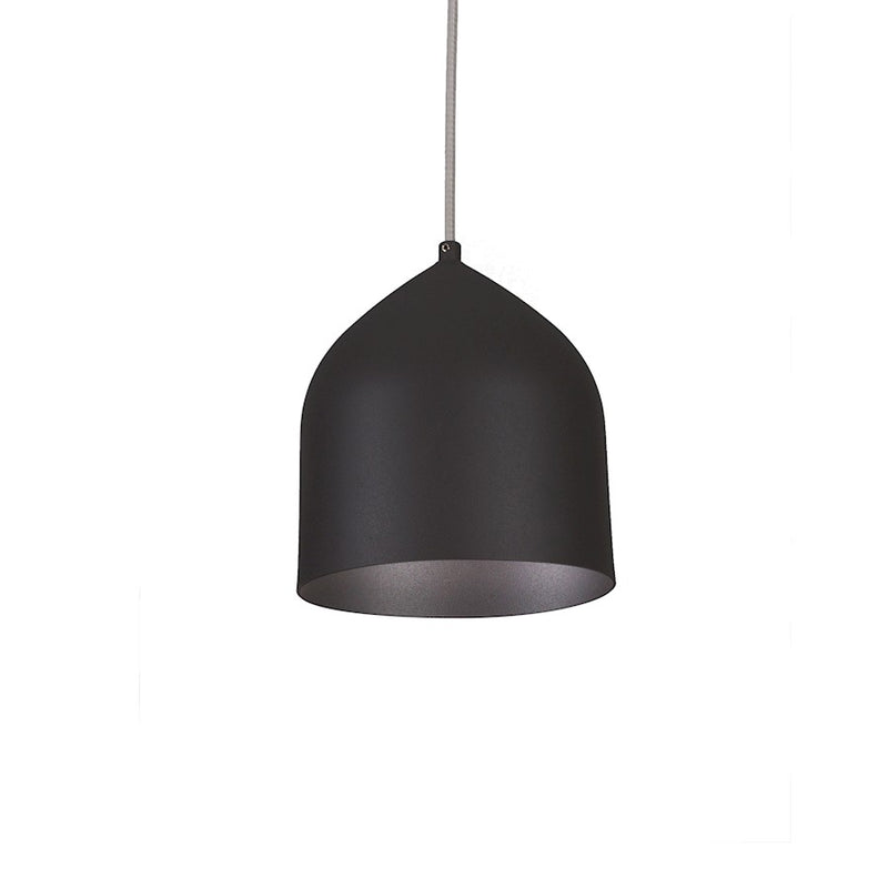 Kuzco Helena 8in 1-Light Pendant | Modern Black and Black Spun Aluminum | Kitchen Island & Dining Room | 7.88 x 9.25 in | Model 49108-BK-BK