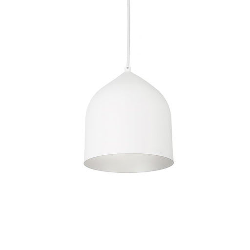 Kuzco Helena 8in 1-Light Pendant | Modern White and Silver Aluminum | Kitchen Island & Dining Room | 9 x 8 in | Model 49108-WH-SV
